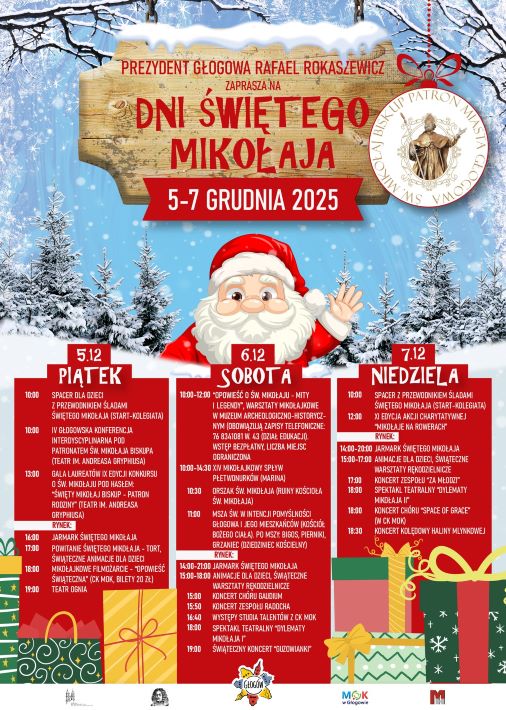 Plakat: DNI ŚWIĘTEGO MIKOŁAJA 