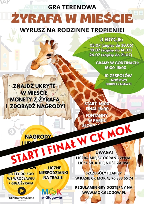 ŻYRAFA W MIEŚCIE - WYRUSZ NA RODZINNE TROPIENIE: drużynowa gra terenowa 