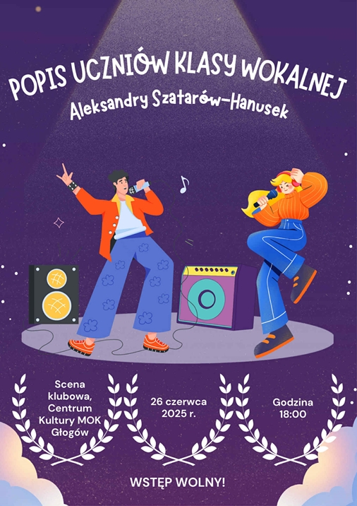 Grafika do artykułu: Studio Talentów: Popis uczniów z klasy Aleksandry Szatarów-Hanusek