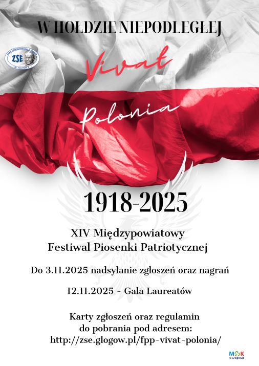 Grafika do artykułu: XIV Międzypowiatowy Festiwal Piosenki Patriotycznej VIVAT POLONIA