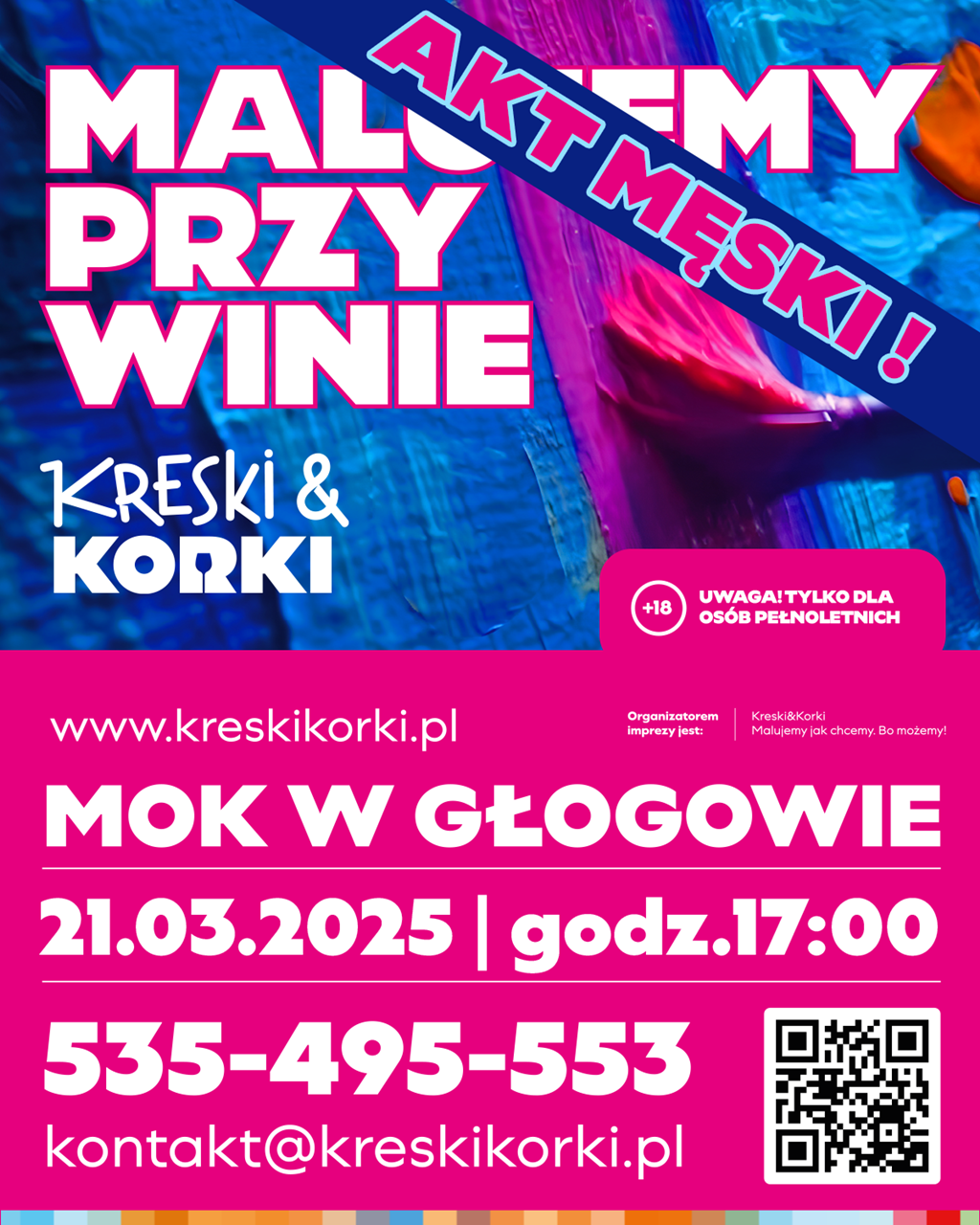 Grafika do artykułu: KRESKI I KORKI - "MALOWANIE PRZY WINIE" - Akt męski