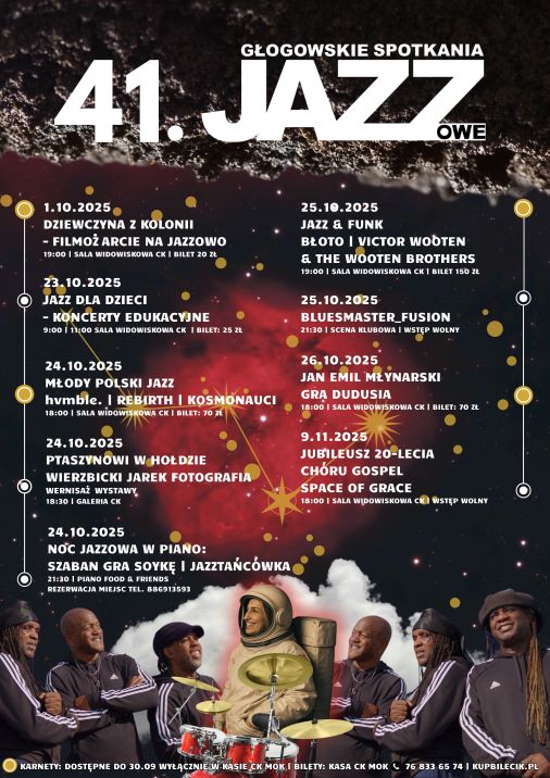 Plakat: 41. GŁOGOWSKIE SPOTKANIA JAZZOWE 