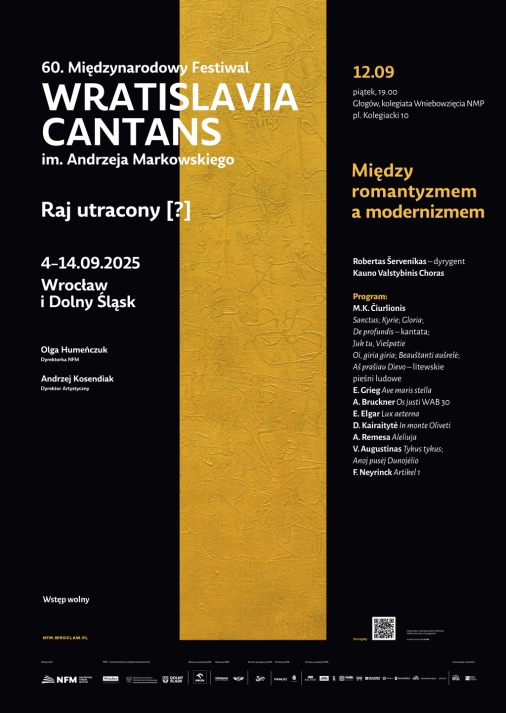 Grafika do artykułu: 60. Międzynarodowy Festiwal WRATISLAVIA CANTANS - "Między romantyzmem a modernizmem"