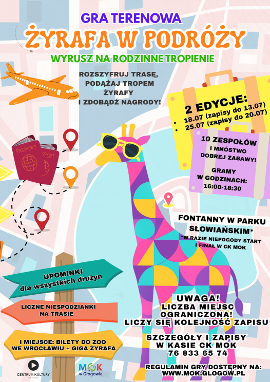 Grafika do artykułu: ŻYRAFA W PODRÓŻY - WYRUSZ NA RODZINNE TROPIENIE: drużynowa gra terenowa 
