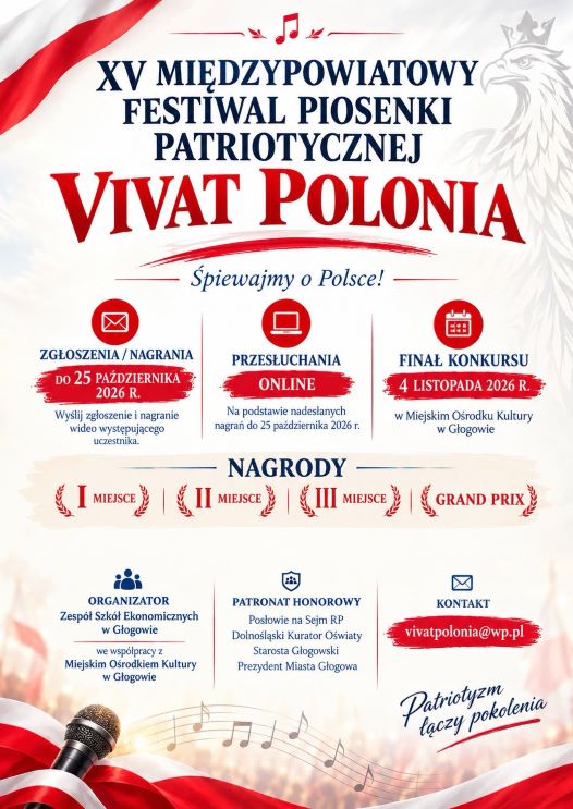 Grafika do artykułu: XV GŁOGOWSKA GALA PATRIOTYCZNA