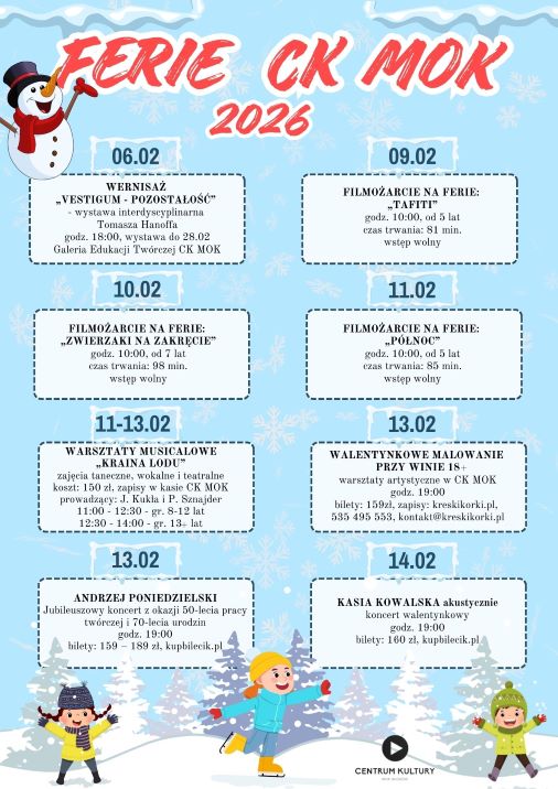 Grafika do artykułu: FERIE Z CENTRUM KULTURY!