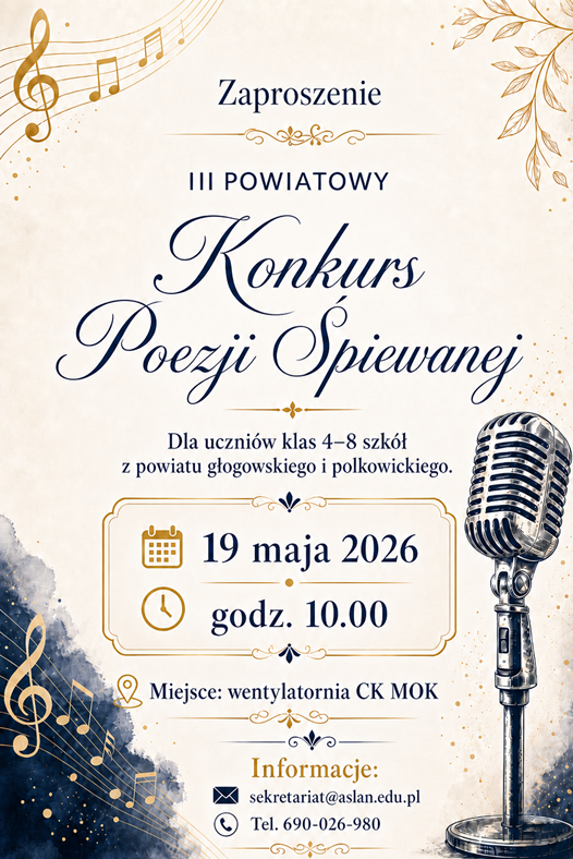 Grafika do artykułu: III Powiatowy Konkurs Poezji Śpiewanej