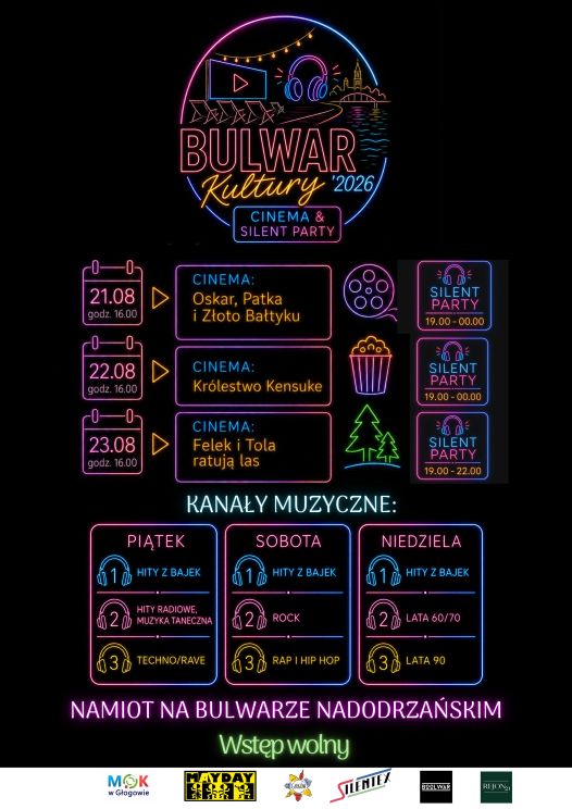 Grafika do artykułu: Bulwar Kultury 2026 - CINEMA & SILENT PARTY