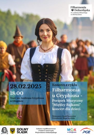 Grafika do artykułu: „FILHARMONIA U GRYPHIUSA”- PORANEK MUZYCZNY „MIĘDZY  BAJKAMI...” KONCERT DLA DZIECI.